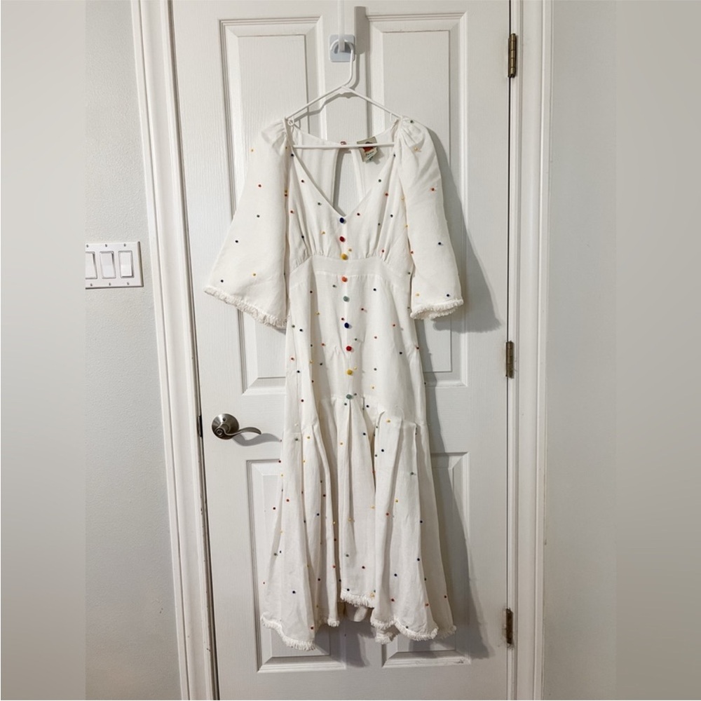 FARM Rio White Dress with Colorful Dots - Picture 2 of 6